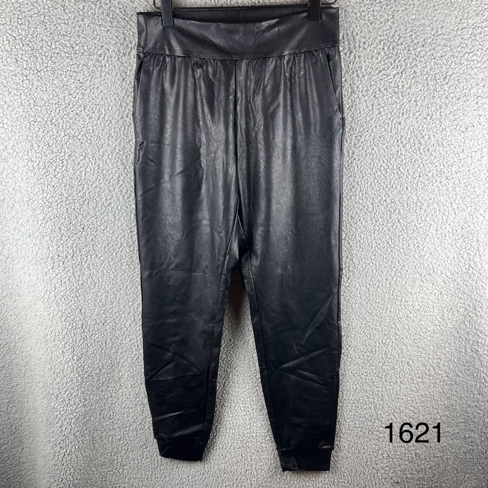 Commando Women’s Size Small Black Faux Leather Joggers